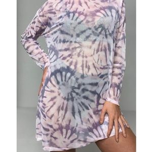 MISSGUIDED TIE DYE MESH TOP